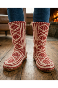 Afghan Slipper Socks -Genuine  - Fair Trade - Handknitted 