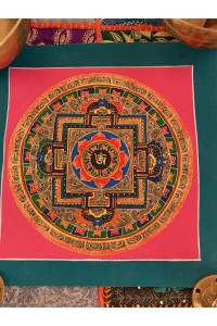 Original Vintage Thangka Painting - Tibetan Buddhist Om Kalachakra Mandela - Fair Trade