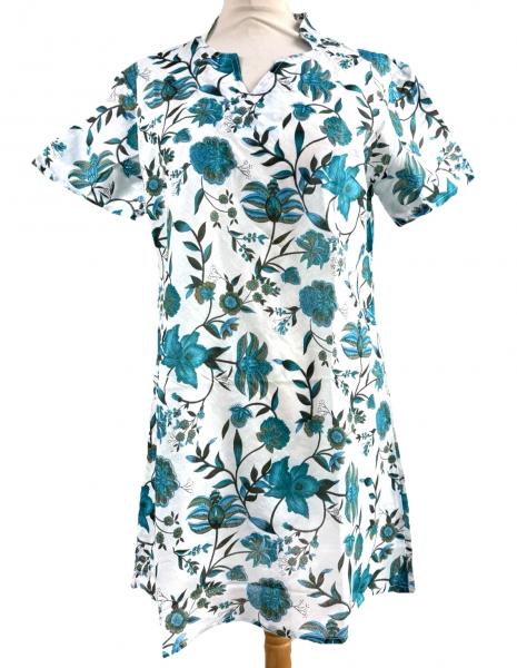 Beautiful Emma Flower Print Kaftan Top - Fair Trade Cotton