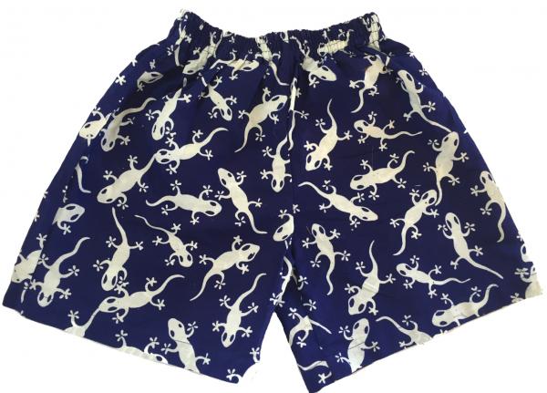 Kids Blue & White Gecko Design Shorts Ages 1 - 5 - Fair Trade