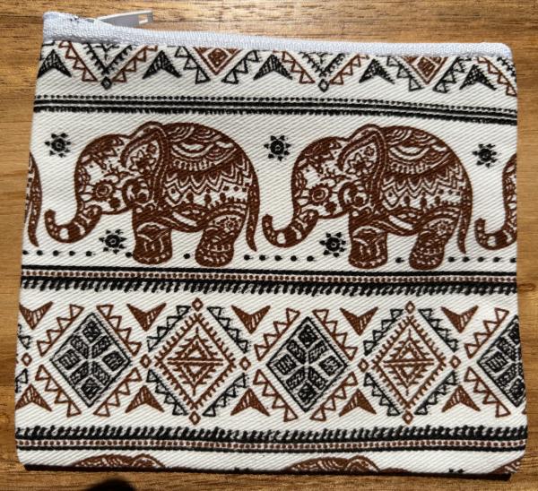 Cute Baby Elephant Design Childrens Coin Purse - Fair Trade - Maroon - Made in Laos