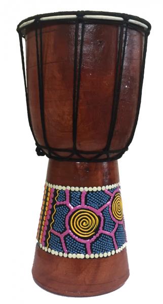 Authentic Dot Painted 15 cm high Hand Carved Djembe Drum - Fair Trade