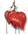 Red  Hearts  on a  String - hand painted wood - Fair Trade