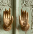 Pair of Vintage Brass Buddha Hand Door Handle Hook Pull  Unusual Varada Mudra Hand Position - Made in Nepal 