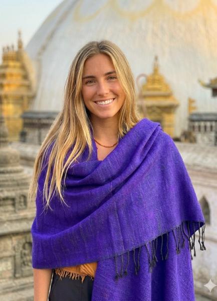 Imperial Purple Yak Wool Shawls / Wraps / Blankets  - Great for Meditation