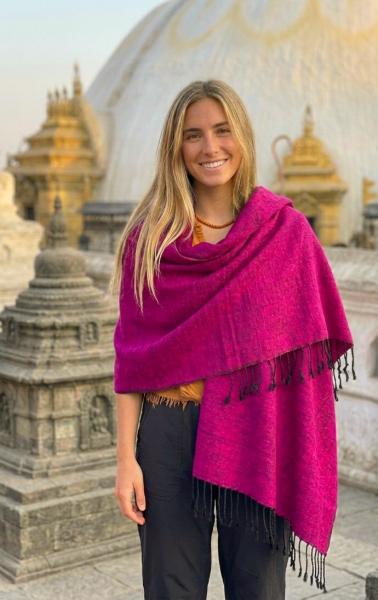 Hot Pink Yak Wool Shawls / Wraps / Blankets  - Great for Meditation