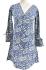 Paisley Print Kaftan Top Soft Indian Cotton Block Print Cobalt Blue Sizes 8 - 16
