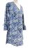 Paisley Print Kaftan Top Soft Indian Cotton Block Print Cobalt Blue Sizes 8 - 16