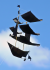 Large Black Pirate Boat Kite - Fair Trade