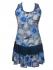 Floaty Cotton Sundress / Short Shift Dress - Bold Blue / White Flower Print