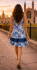 Floaty Cotton Sundress / Short Shift Dress - Bold Blue / White Flower Print
