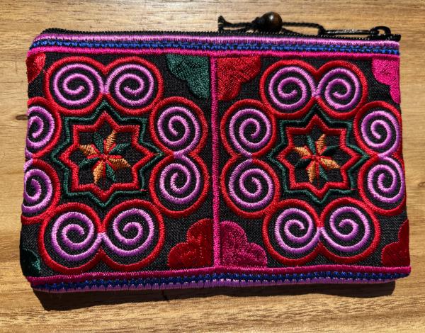 Akha Thai Hill Tribe Spiral Tribal Purse - Pink - Fair Trade