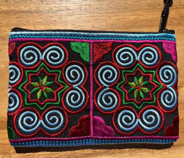 Akha Thai Hill Tribe Spiral Tribal Purse - Blue - Fair Trade