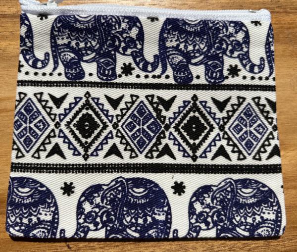 Cute Baby Elephant Design Childrens Coin Purse - Fair Trade - Royal Blue - Made in Laos