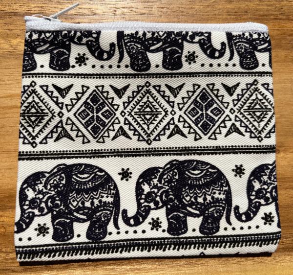 Cute Baby Elephant Design Childrens Coin Purse - Fair Trade - Black - Made in Laos