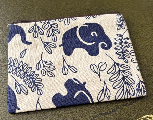 Baby Elephant Purse Unbleached Cotton Navy Contemporary Design Fair Trade