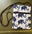 Padded Crossbody Passport / Phone Bag - Contemporary  Elephant Print from Thailand