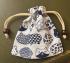 Large Unbleached Cotton Pouch / Purse - Contemporary  Cat Print from Thailand