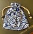 Large Unbleached Cotton Pouch / Purse - Hidden Cat Print from Thailand - Fair Trade