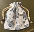 Large Unbleached Cotton Pouch / Purse - Traditional Baby Elephant Print from Thailand