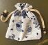 Large Unbleached Cotton Pouch / Purse - Dotty Baby Elephant Print from Thailand